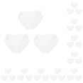 thumbnail image 2 of Minnieouse Bragas de 3 piezas para mujer, ropa interior de tiro medio, lencería, calzoncillos cómodos, pantalones cortos, diario, ropa íntima Blanco S 10Conjunto, 2 of 6