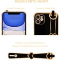 thumbnail image 3 of Designed for iPhone 11 6.1 inch Case,Luxury Plating Edge Love Hearts Pattern with Wristband Kickstand Camera Lens Protection,Soft Shockproof Cover for Girls Women,Black, 3 of 13