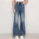 thumbnail image 2 of Odeerbi 5-15 Años Niñas Jeans de Pierna Ancha Pantalones de Vaquero Sueltos Pantalones de Pierna Recta, 2 of 8