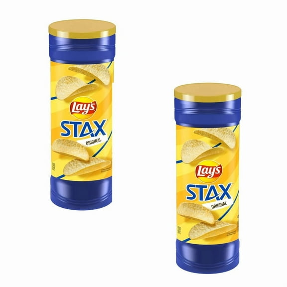 Pack of 2 Lay's Stax Original Potato Chips, 5.5 oz Canister