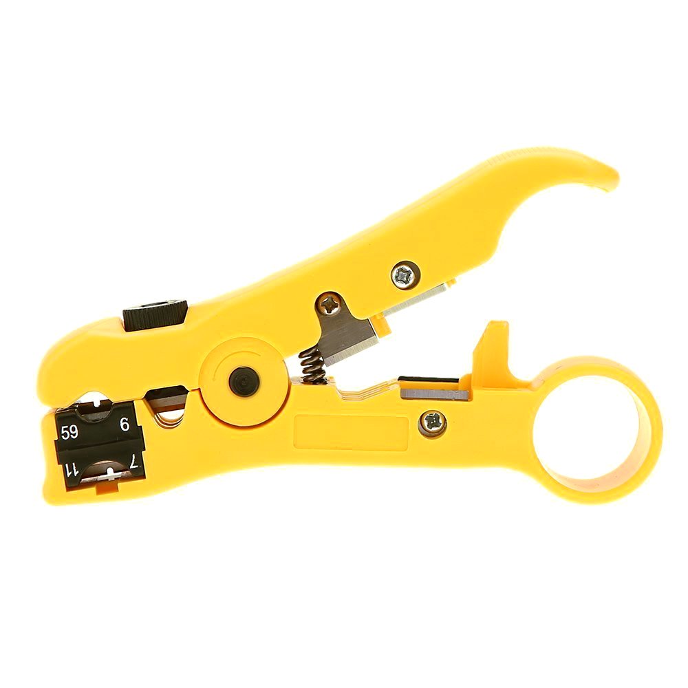 Universal Wire Stripper Cutter Flat Round UTP CAT5 & 6 Coax Cable