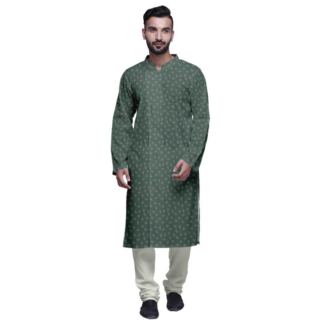 Atasi Kurta Pyjama de Fête pour Hommes Col Mandarin Manches Longues Kurta Pyjama Ethnique