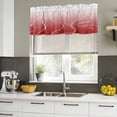 thumbnail image 4 of Red Geometric Curtain Valances for Windows, Kitchen Valance Window Treatments Panel 2 Pack, Modern White Stripe Abstract Distortion Art Rod Pocket Short Curtains for Bathroom Bedroom 60 x 18 Inch, 4 of 8