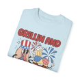 thumbnail image 3 of Chillin' and Grillin' Hot Dog Burger 4th of July Unisex Comfort Colors Tee, 3 of 4