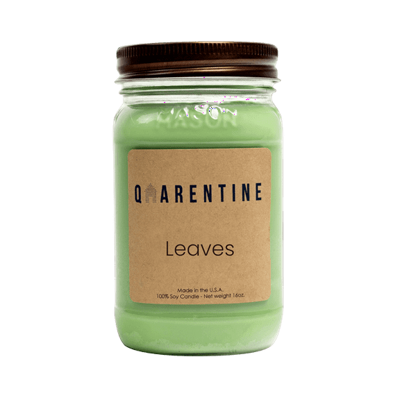 Natural Organic Leaves Soy Wax Candle 16oz, Apple, Spice & Musk Scent, Aromatherapy & Massage Oil - Quarentine Essentials by Carla Miles
