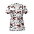 thumbnail image 3 of Naloa Monkey Print T-Shirts Short Sleeve V Neck Tees for Women Fashion Tops Trendy Lightweight Soft Casual Summer Outfits Clothes, 3 of 5