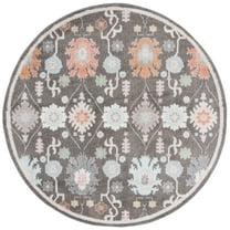 SAFAVIEH Phoenix Joseph Floral Area Rug, Dark Gray/Ivory Blue, 6'7" x 6'7" Square