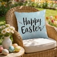 thumbnail image 4 of QuanTara Easter Spring Rabbit Flower Pillow Cover, 18x18in White Decorative Pillow Case, Nylon Spandex Cushion Cover for Sofa Bedroom, Holiday Home Decor Easter Gift, 4 of 6