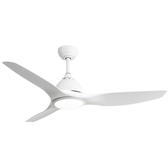 imerelez 52 Inch Modern Ceiling Fan with 22W LED Light, 3 ABS Fan Blades DC Motor White Ceiling Fan for Indoor
