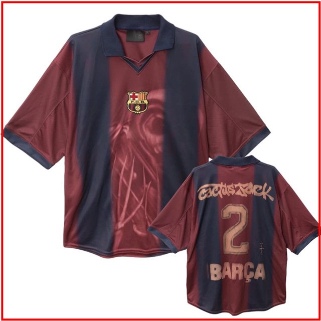 2526 Barcelona version Commémorative Rétro Maillot à Manches Courtes