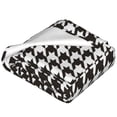 thumbnail image 2 of Salouo Houndstooth Black And White Print Bed Blankets,Flannel Blanket Comfortable Air Conditioning Blanket Lightweight Blanket for Sofa Bed Travel & Couch -40"x30", 2 of 8