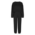 thumbnail image 5 of Womens Fashion New Sports Sweat Set Sweatsuit Fleece 2 Piece Joggers Tracksuit Outfits Crop Sweatshirt Sweatpants Sets All-Day Comfort Attire, 5 of 8