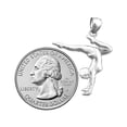 thumbnail image 3 of Rhodium Plated 925 Sterling Silver Handstand Gymnastic Pendant, 3 of 5