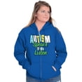 thumbnail image 4 of Autism Speaks If You Listen Awareness Zip Up Hoodie Men's Women's Brisco Brands S, 4 of 6