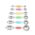 thumbnail image 1 of Binwennn Letter Scale Ounces Measuring Spoons Set 6pcs Stainless Steel Measuring Spoons Set Double Measuring Spoons Small Teaspoons Tablespoon With Leveler Kitchen Baking Accessories For Baking, 1 of 7