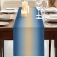 thumbnail image 3 of Table Runners 72 Inches Long Dress Scarves, Navy Blue Ombre Farmhouse Kitchen/Dining Table Runner, Coffee Tablerunners, Modern Yellow Gradient Farmhouse Art 16x72 Inch, 3 of 9
