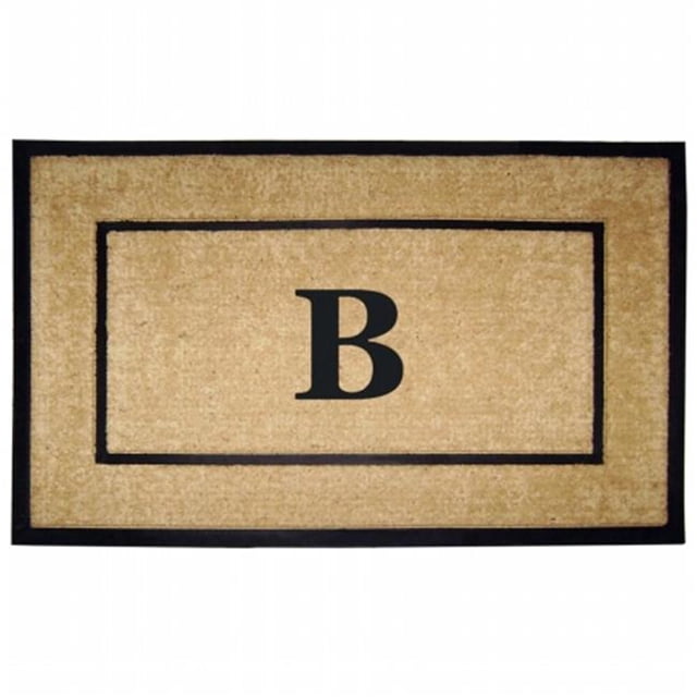 Nedia Home 18103B 30 x 48 in. Coir & Rubber Frame Mat Monogrammed B