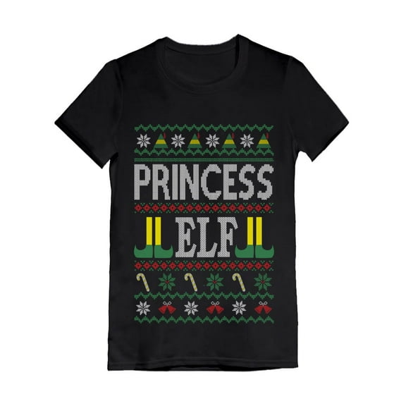 Tstars Girls Ugly Christmas Shirt - Funny Princess Elf Holiday Tee for Kids & Toddlers - Xmas Gift Idea