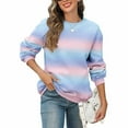 thumbnail image 2 of Sexlip Sweatshirt for Women Tie Dye Gradient Long Sleeve Shirts Casual Loose Crewneck Pullover Fall Winter Cute Tops Clothes Orange XL, 2 of 5