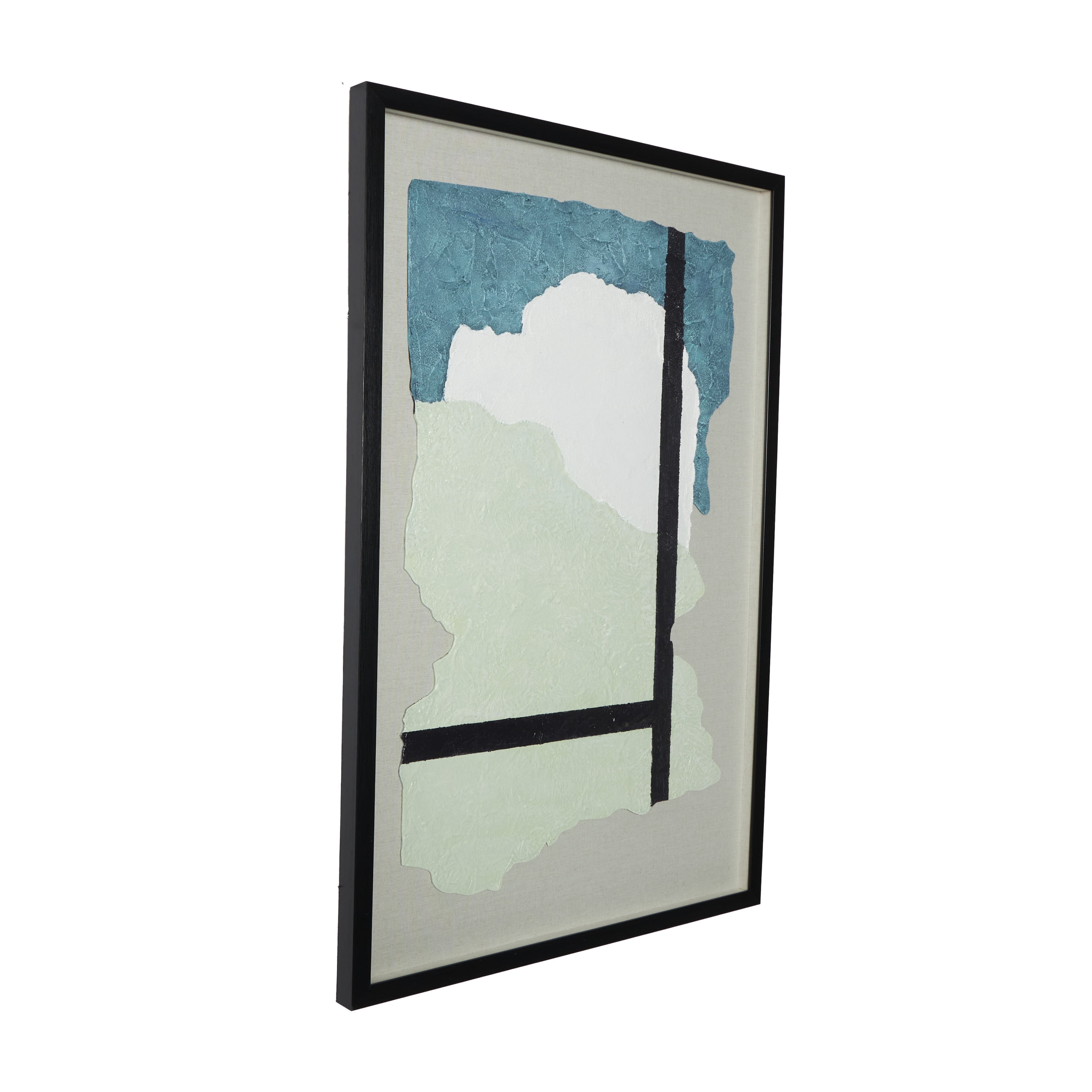 24" x 36" Mixed Media Inspired Abstract Framed Wall Art with Black Frame, by DecMode