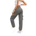 thumbnail image 5 of Kmdttou Cargo Pants for Women Casual Loose Wide Leg High Waist Pocket Work Pants Straight Leg Pants, 5 of 5