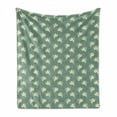 thumbnail image 1 of Green Soft Flannel Fleece Blanket, Greek Inspired Romance Cupid Silhouette Pattern with Little Hearts Print, Cozy Plush for Indoor and Outdoor Use, 60" x 80", Jade Green Purple Cream, by Ambesonne, 1 of 6