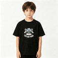 thumbnail image 2 of Cute But Feral Boys Graphic Tee, Summer Vacation Raccoon 100% Cotton Kids Short Sleeve T-Shirt, 2 of 5