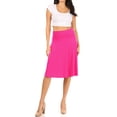 thumbnail image 4 of Women's Casual Foldable High Waist A-Line Midi Skirt with Stretch Fabric, 4 of 5