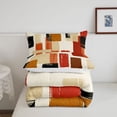 thumbnail image 5 of Homewish Retro Abstract Block Twin Comforter Sets,Aesthetic Artwork Bedding Set,Brown,Reversible,2pcs,1 Comforter and 1 Pillowcase, 5 of 7