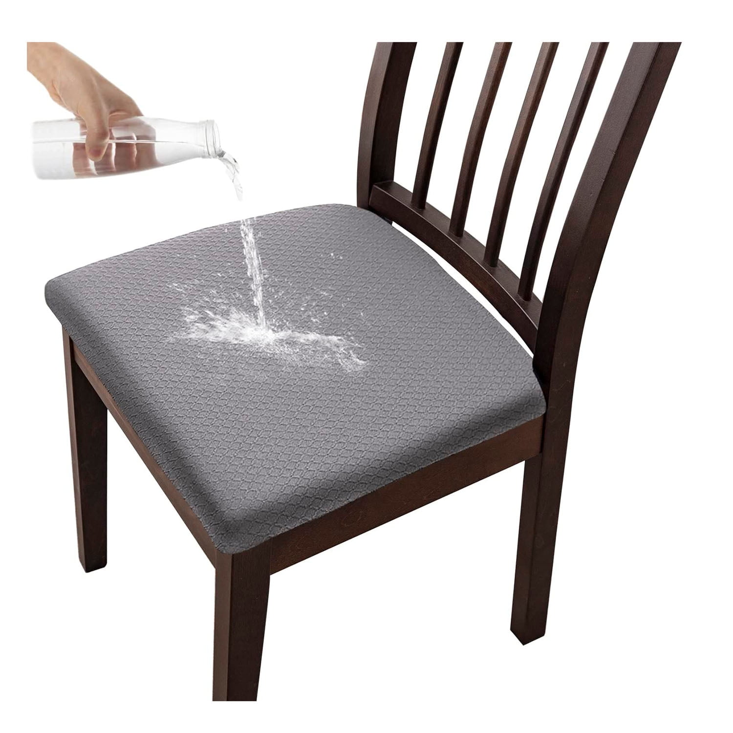 ?Seat Covers for Dining Room Chairs Set of 4, Stretch Jacquard