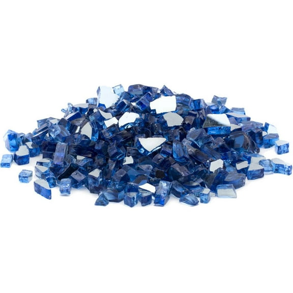 Dragon Glass 10 lb Cobalt Blue Reflective Tempered Fire Glass, 1/2"
