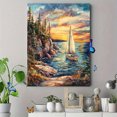 thumbnail image 4 of Sunset Sailboat Coastal Canvas Art Print， Suitable for Living Room， Bedroom， Office， Yacht Club， and Coastal Home Decor, 4 of 8