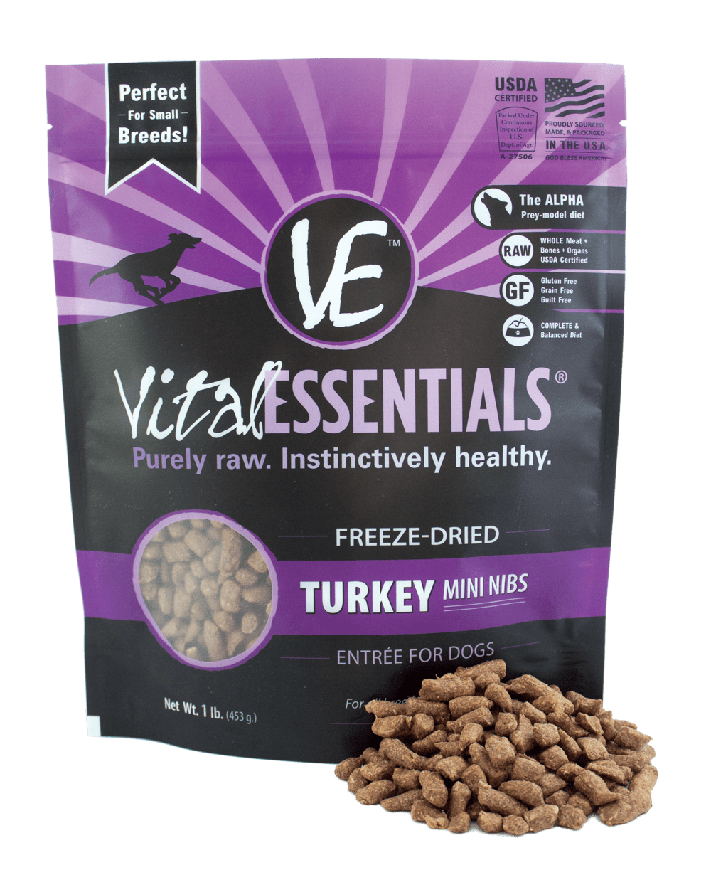 Vital Essentials FreezeDried Mini Nibs Grain Free Turkey Freeze Dried