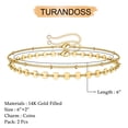 thumbnail image 6 of Turandoss Dainty Layered Coin Bracelets 14K Gold Plated Handmade Layering Bead Chain Gold Layered Coin Chain Bracelets for Women(Coin Chain & Bead Chain), 6 of 8