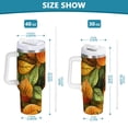 thumbnail image 6 of Yayeee 40oz Stainless Steel Tumbler with Straw and Handle Double-Wall Insulated Travel Water Bottle, Green Retro Leaves, 6 of 8