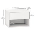 thumbnail image 3 of HOMCOM Floating Nightstand Set of 2 with Drawer and Shelf, White, 3 of 10
