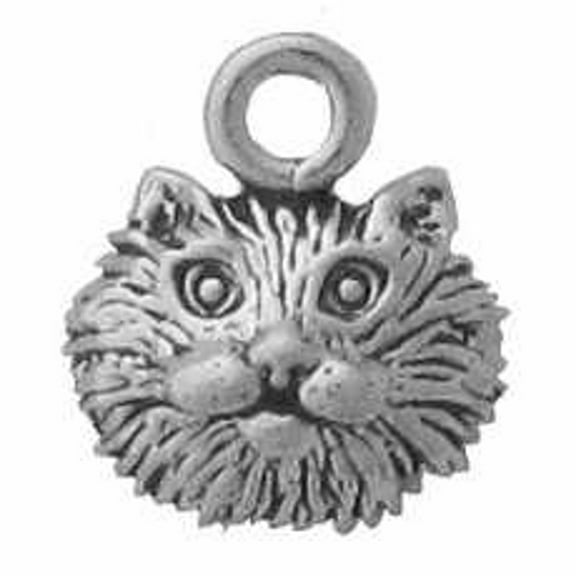 Sterling Silver 16" .8mm Box Chain Mini Cat Feline Head Pendant Necklace