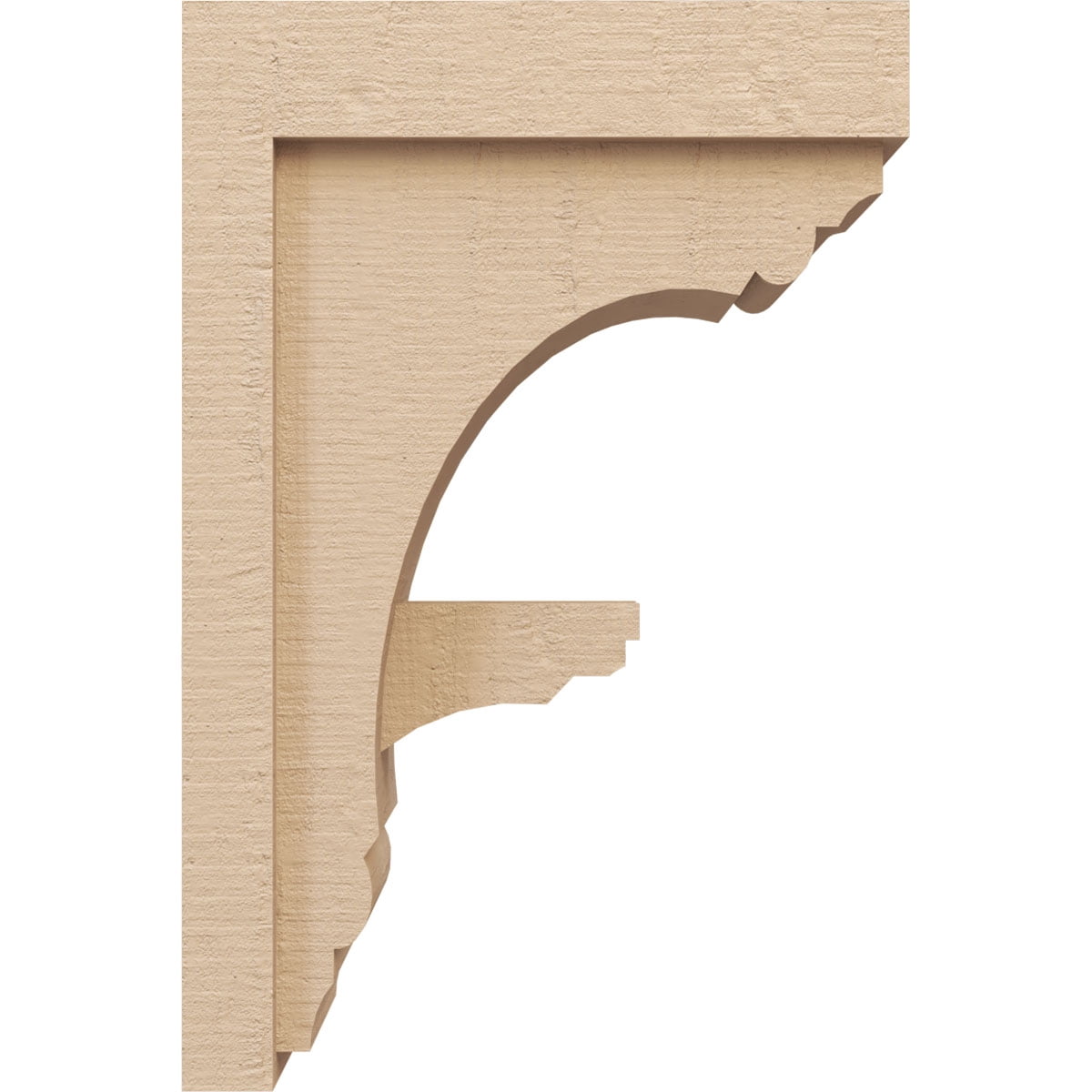 6"W x 12"D x 18"H Classic Warren Rough Cedar Woodgrain TimberThane Corbel, Primed Tan