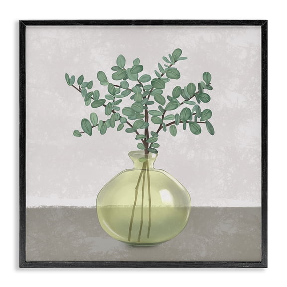 Stupell Industries Modern Plant In Vase Grey Neutral Black Framed Giclee Art, 12 x 12, by Ziwei Li
