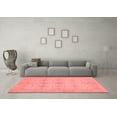 thumbnail image 3 of Ahgly Company Machine Washable Indoor Square Abstract Red Modern Area Rugs, 6' Square, 3 of 4