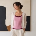 thumbnail image 4 of Homenesgenics Women's Summer Sleeveless Double-Layer Tank Top Pink Cool and Moisture-Wicking, 4 of 9