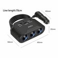 thumbnail image 4 of 3 Socket Car Splitter Dual USB Led Car Fast Charger Adapter 12V 24V 120W, 4 of 7