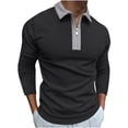 thumbnail image 2 of AXXD Mens Long Sleeve T Shirts Men's Shirts Turn-Down Collar Zip Up Pullover Tops Casual Slim Fit Basic Long Sleeve T-Shirt, 2 of 3