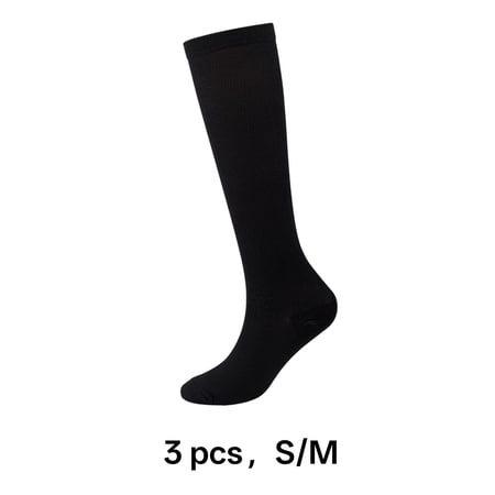 TELOLY 3Pcs Diabetic Socks Neuropathy Socks Over Knee Socks for Women Oisture-Wicking Material Boot Socks for Women Black