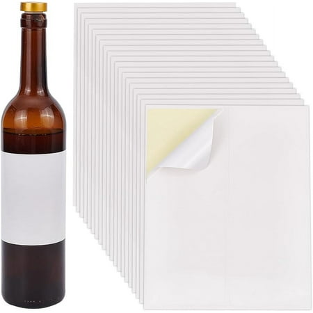 l 20 Sheet/80pcs Adhesive Wine Bottle Labels Custom Wine Label Stickers 3.9×4.9" White Blank Label Stickers Bottle Label
