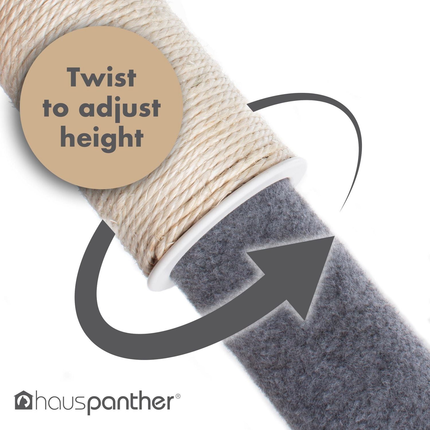 Hauspanther Scratch Pole Natural sisal & felt