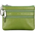 thumbnail image 1 of LAICAIW Women's Genuine Leather Coin Purse Mini Pouch Change Wallet with Keychain,Green, 1 of 6