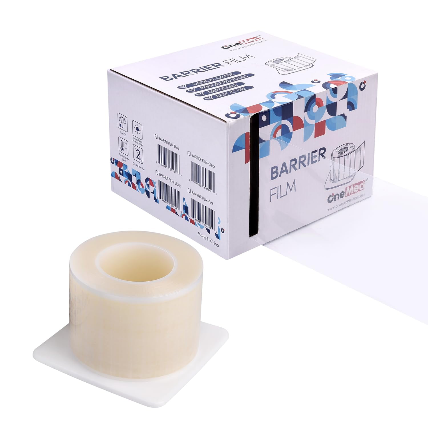 OneMed Dental Barrier Film Roll 4" x 6" Disposable Dental Barrier Tape 1200 Sheets/Roll 1 Roll
