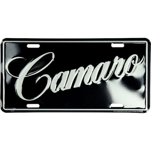 Hangtime CAMARO on Black 6x12 inch License Plate