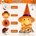 thumbnail image 2 of Fwttom Halloween Ghost Night Light, Cute Glowing Ghost Lamp with Witch Hat, Halloween Lights for Holiday House Mantel Shelf Bedside, 2 of 6